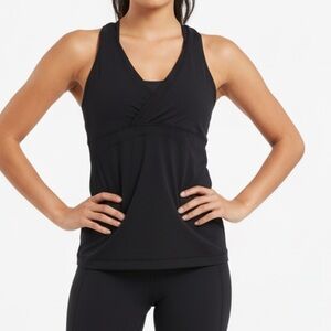 LULULEMON Black Vented‎ Cross Front Tank. Size 12 vented back